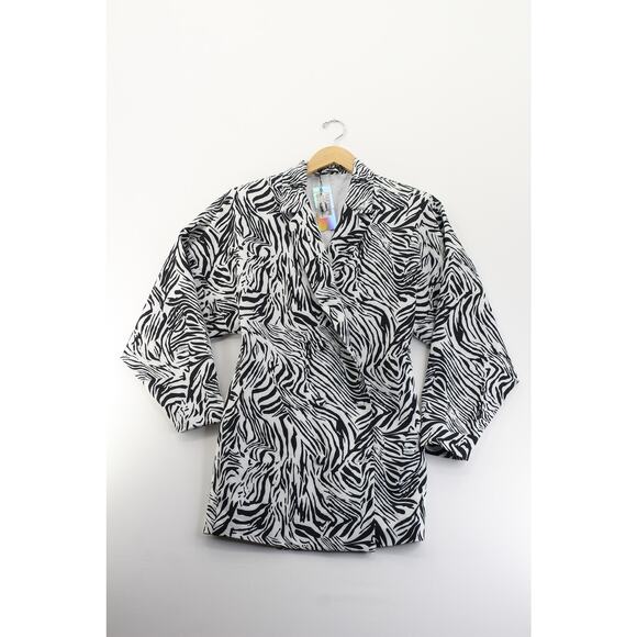 NWT Nasty Gal wild streak zebra print blazer dress womens 4 coprcore corporate - Picture 2 of 8